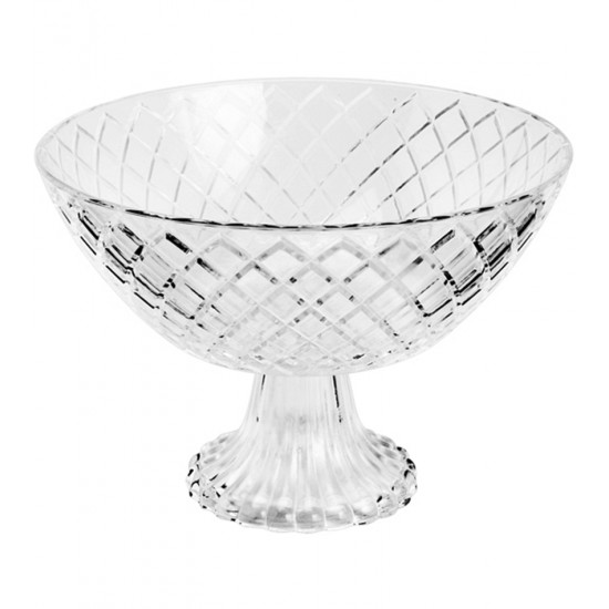 Centro de Mesa 22,5x16,5cm Com Base Grid Transparente